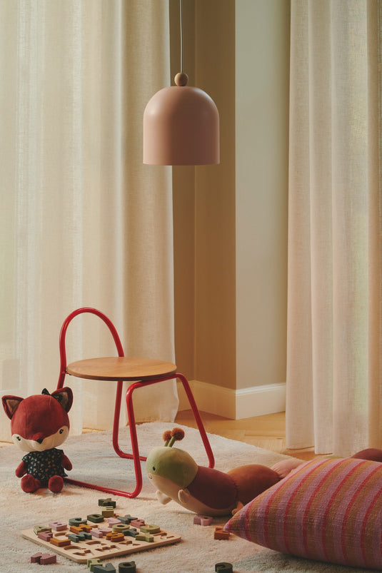 Candeeiro Suspenso em Dusty Rose com Detalhe em Madeira Gaston NORDLUX