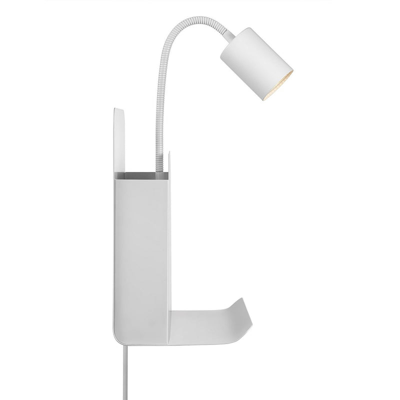 Carregue imagem no visualizador da galeriaAplique de Parede Multifuncional com Prateleira e USB ROOMI NORDLUX
