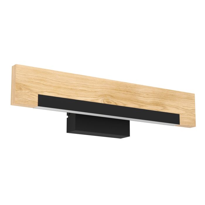Cargue la imagen en el visor de la galería, Aplique de Parede LED com Madeira e Aço Preto CAMACHO EGLO
