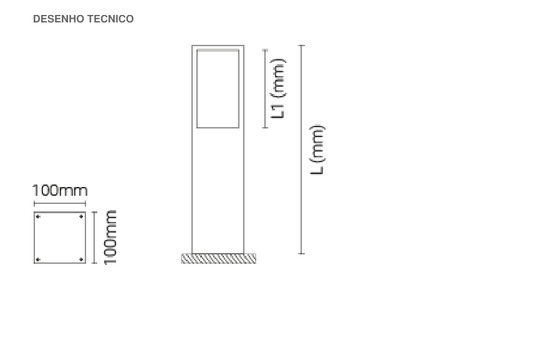 Luminária Saliente de Piso para Exterior Tromilux