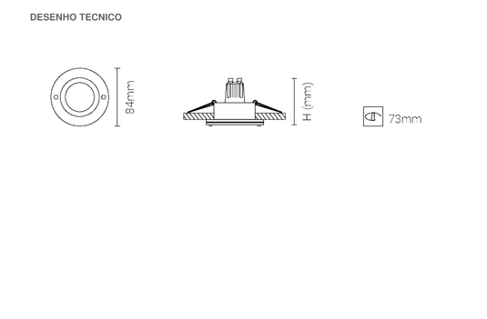 Luminária de Encastrar com Aba de Remate em Aço Inoxidável Tromilux