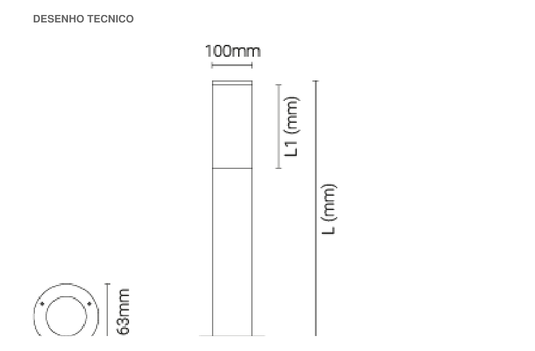 Luminária saliente de piso para exterior Tromilux