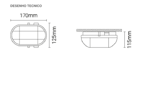 Luminária Saliente para Espaços Exteriores Tromilux
