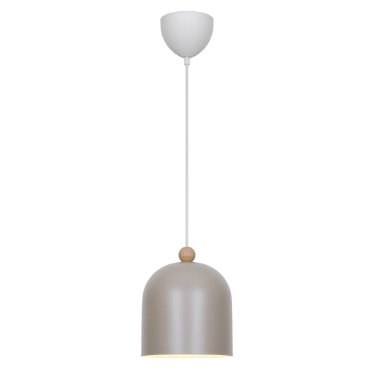 Pendente com Abajur Redondo e Detalhe em Madeira Gaston NORDLUX