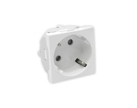 Schuko socket with shutter, 2 modules, White - Frame 45 - EFAPEL ...