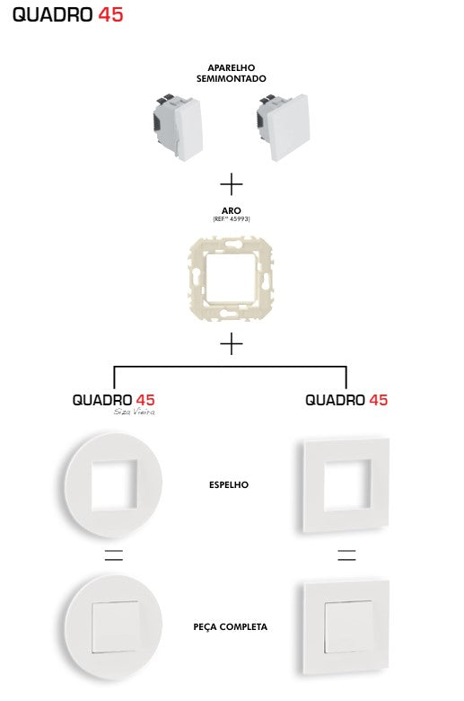 Upload afbeelding naar galerijviewerEFAPEL - Schuko-stopcontact met sluiter, 2 modules - Quadro 45-serie
