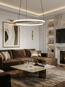 Candeeiro de teto Mezzomonte, bege, iluminação inteligente ajustável - Eglo