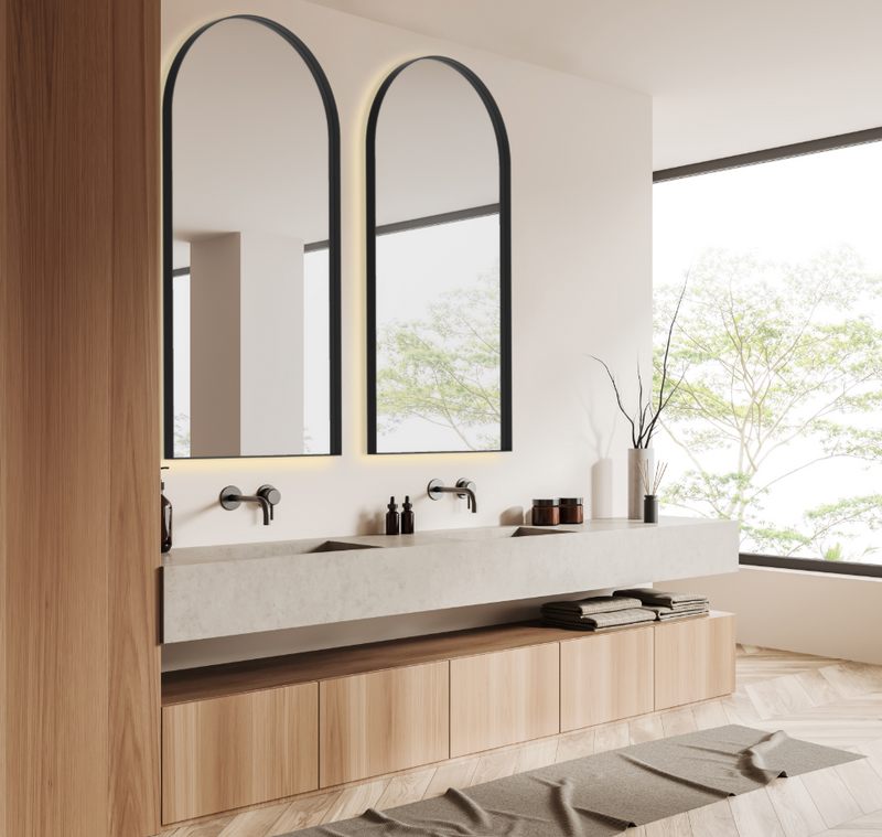 Chargez l&#39;image dans la visionneuse de la galerie, Miroir avec éclairage LED 46 W, 3 000 K, 1 200 x 600 mm
