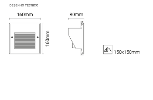 Luminária de Encastrar de Parede para Exterior Tromilux