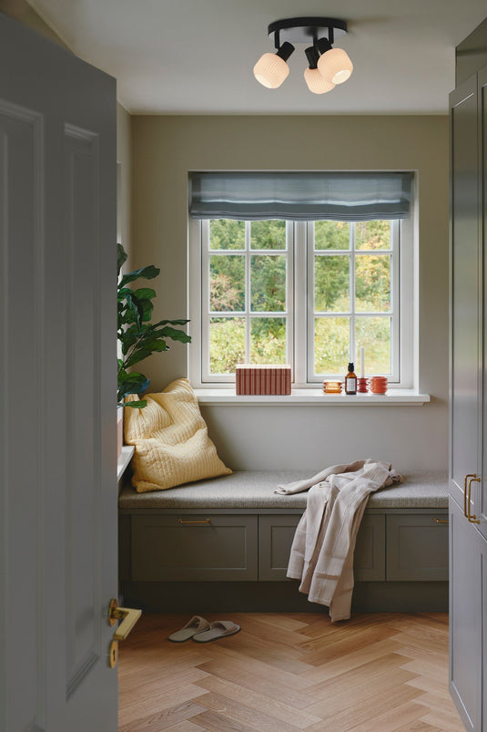 Candeeiro de Teto Milford Mini 3-Rondel Preto NORDLUX