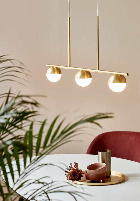 Candeeiro suspenso Contina 3-Spot em Latão NORDLUX