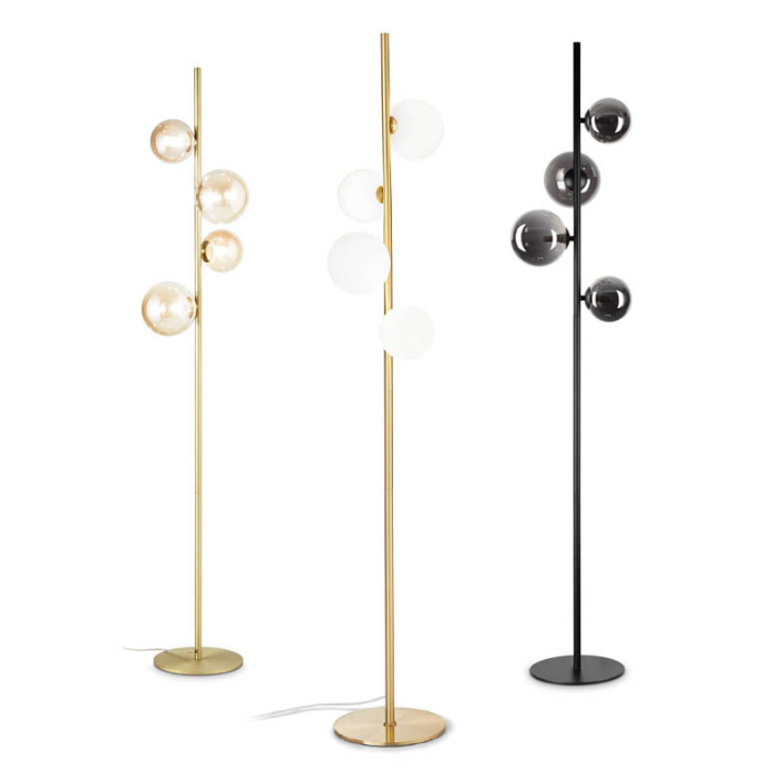 Load image into Gallery viewer, Ideal Lux Perlage PT4 gold floor lamp
