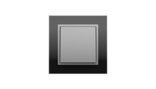 Comutador de Escada Cristal Negro/Alumina, Logus 90 Crystal - Kit Completo