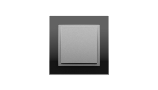 Comutador de Escada Cristal Negro/Alumina, Logus 90 Crystal - Kit Completo