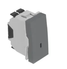 Carregue imagem no visualizador da galeriaInterruptor luminoso 1 módulo - Alumina, 45015 SAL - Série Quadro 45 Efape

