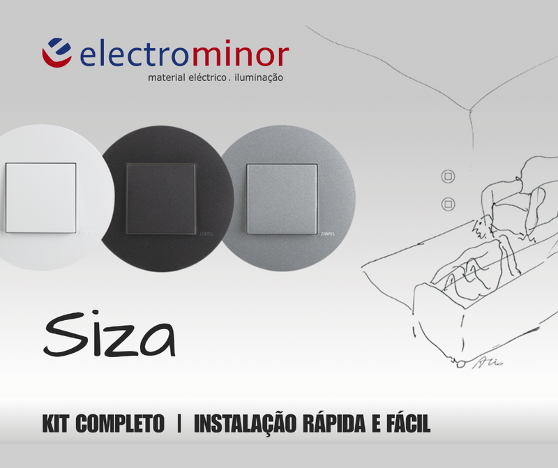 Carregue imagem no visualizador da galeriaComutador de Escada Duplo - Siza Vieira - branco - Kit Completo
