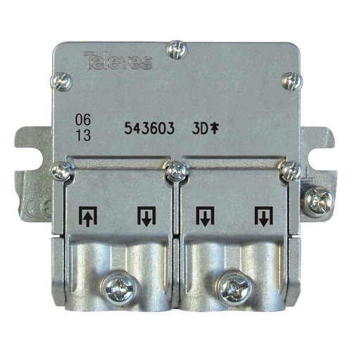 Mini-Repartidor de sinal TV TELEVES 543603 EasyF 3D 5...2400MHz 8,5/7,5dB 