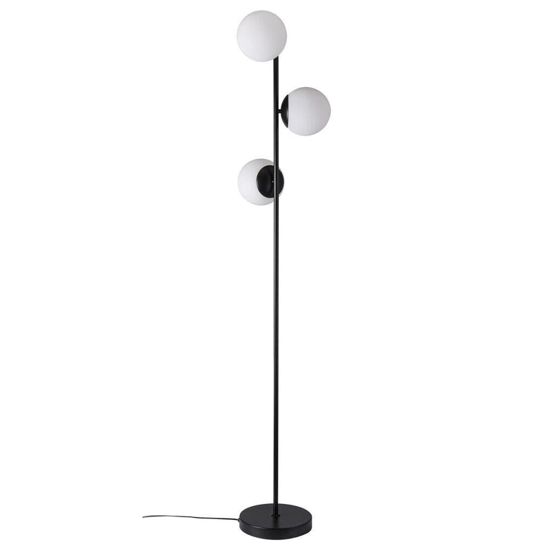 Load image into Gallery viewer, Candeeiro de Pé Preto com Vidro Opal Branco Fosco Lilly NORDLUX
