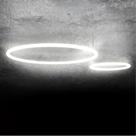 Bild in den Galerie-Viewer hochladenCandeeiro de Tecto Suspenso Artemide Alphabet of Light Circular Ø90 1206000A 
