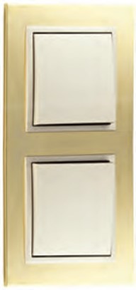 Espelho Duplo Ouro/Pérola EFAPEL 90920 TOP Série LOGUS 90 