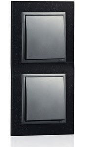 Încărcați imaginea în vizualizatorul Galerie, Espelho duplo granito/gris EFAPEL 90920 TGS Série LOGUS 90 
