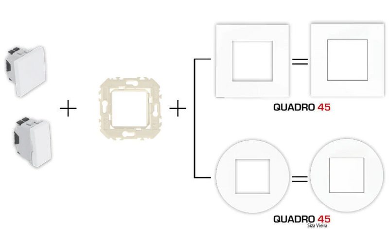 Upload afbeelding naar galerijviewerEfapel - Kroonluchterschakelaar met 2 modules in matzwart - Quadro 45-serie
