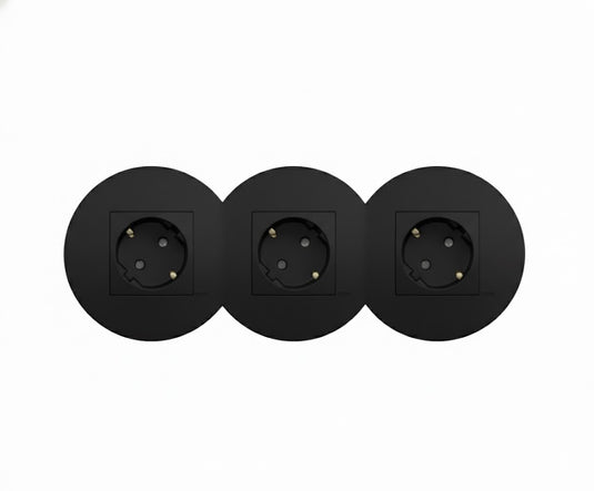 Tomada tripla Siza Vieira em preto mate - Kit Completo