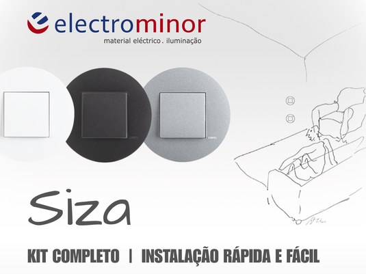 Tomada Siza Vieira - branco mate - Kit Completo